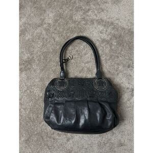 Vintage women's bags BRIGHTON Masterpiece Collection Black NALA FLOWERS‎ Large